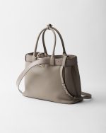 Prada Buckle Large Leather Handbag With Belt - Image 2